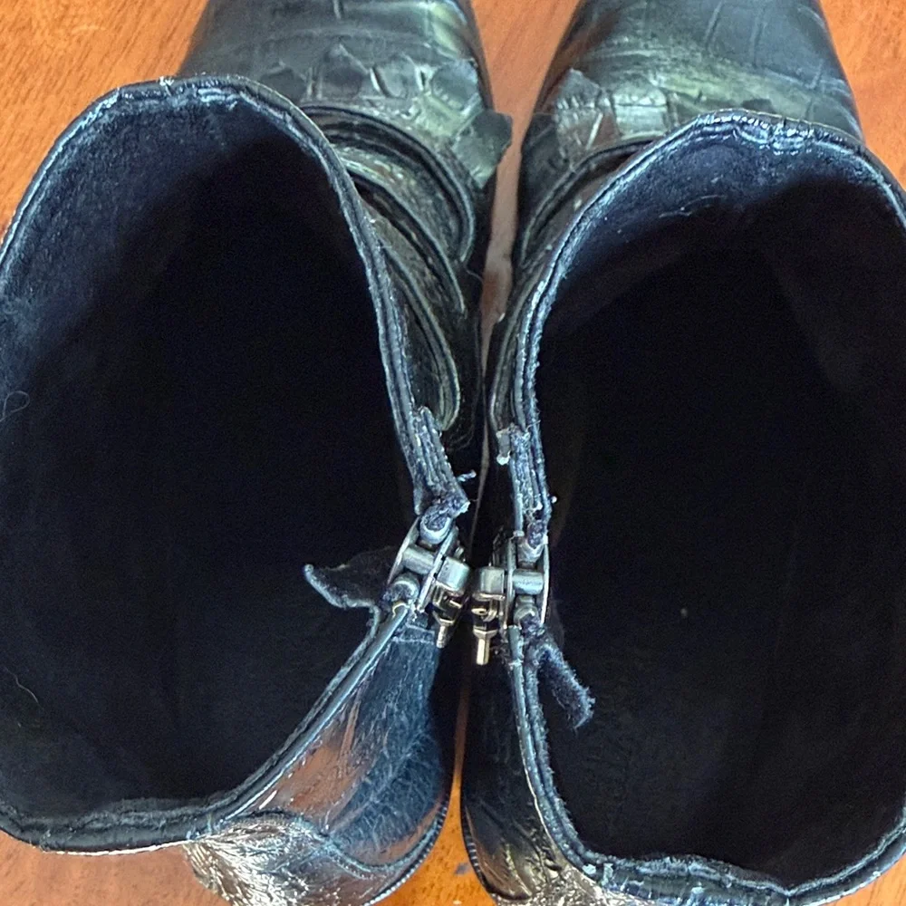 Modern Vice Black Jett Croc Ankle Boots *Special Edition (Seen on Mickey - Love) - Picture 7 of 15